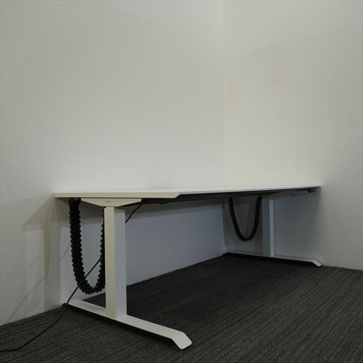 コクヨ シークエンス スタンダートテーブル 昇降デスク 配線ダクト白 W1750 D860 H630-1290 ホワイト 特価品