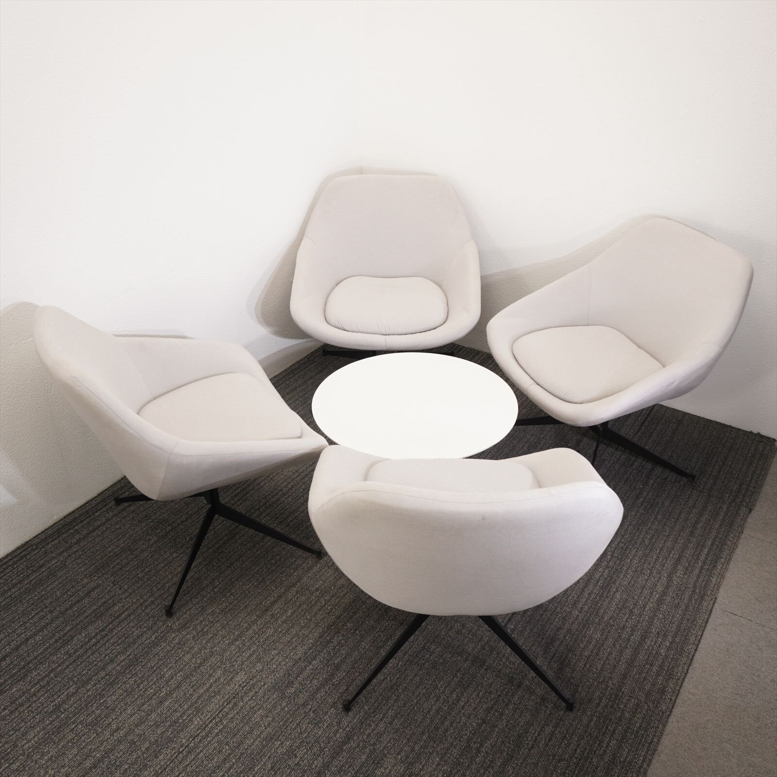 アビタスタイル 1Pソファ×4脚 + 丸テーブル Φ700 H360 セット品