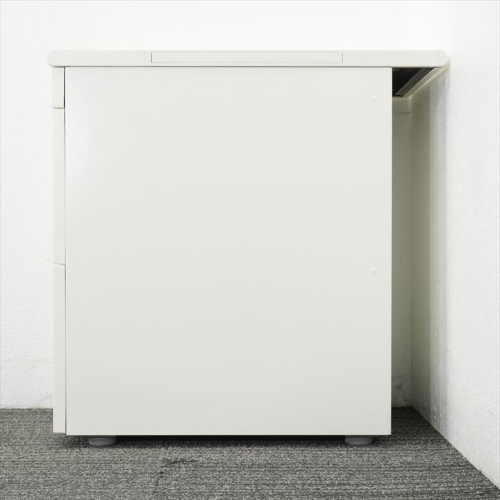 オカムラ ビラージュ ３段脇机 ホワイト