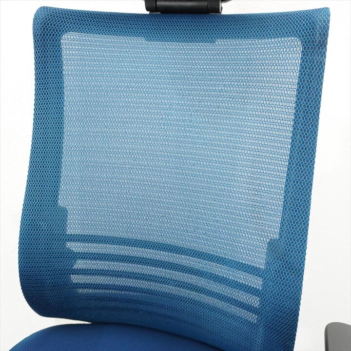 コクヨ ベゼル 可動肘 ヘッドレスト付き ブルー