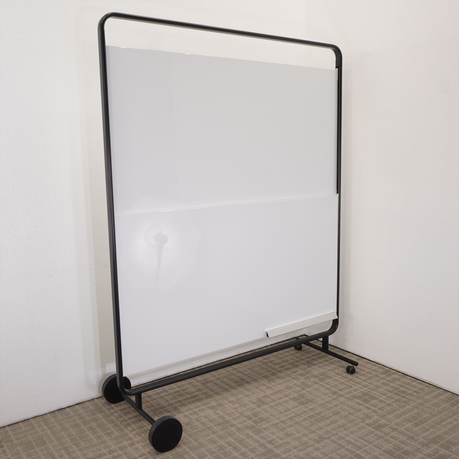 コクヨ モビーボ スライドホワイトボード W1435 ブラックフレーム 特価品(2)