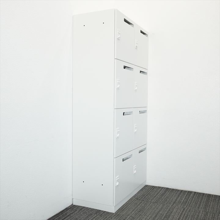 【2019年製】コクヨ エディア ダイヤル式8人用モバイルロッカー 投入口有り H1810 ホワイト