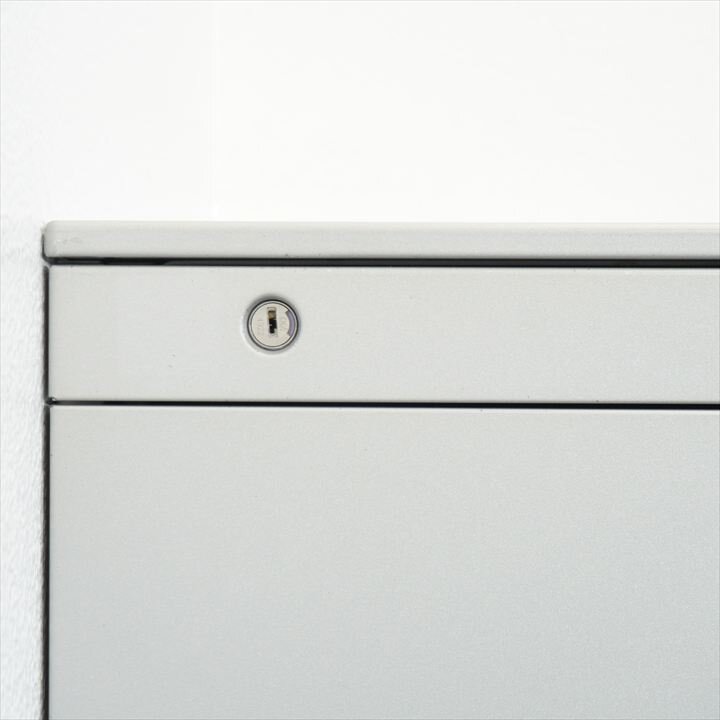 オカムラ プロユニット 3段ワゴン ペントレー サイド取手 H650 シルバー