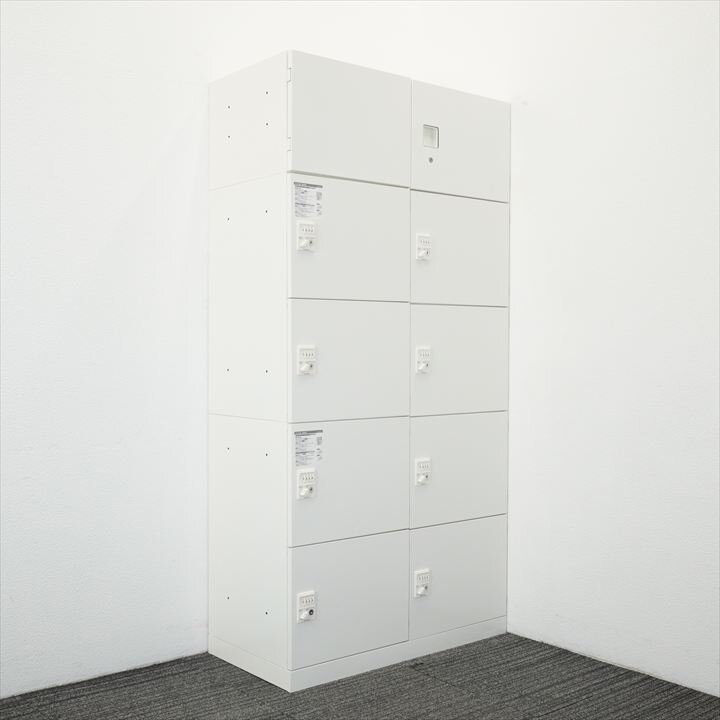 オカムラ ピクスライン ダイヤル式8人用モバイルロッカー+両開き書庫 H1800 ZA75色