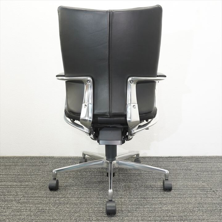 イトーキ プレクサス 肘付 ミドルバック 革 ブラック
