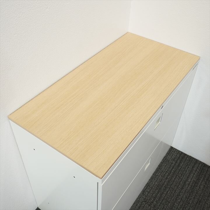 オカムラ レクトライン 2段ラテラル書庫 天板付 H775 ZA75色