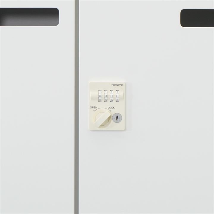 コクヨ エディア ダイヤル式6人用モバイルロッカー 天板付 H1265 ホワイト