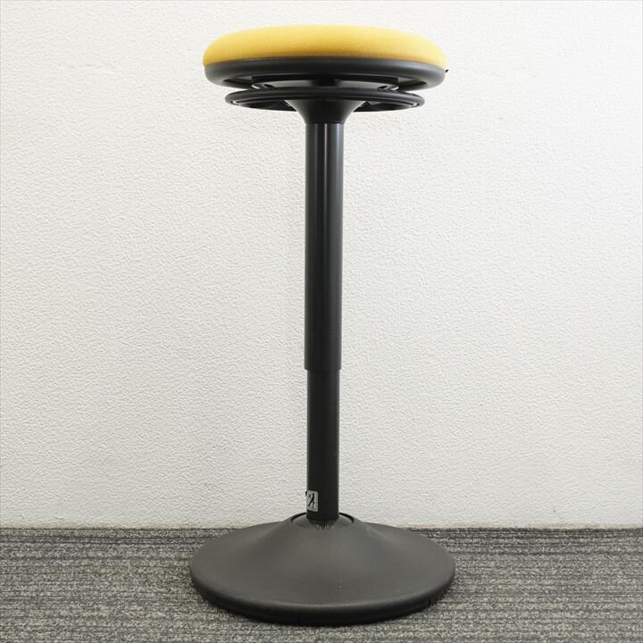 オカムラ ピルエット スイング脚スツール Φ350 H565-815 イエロー