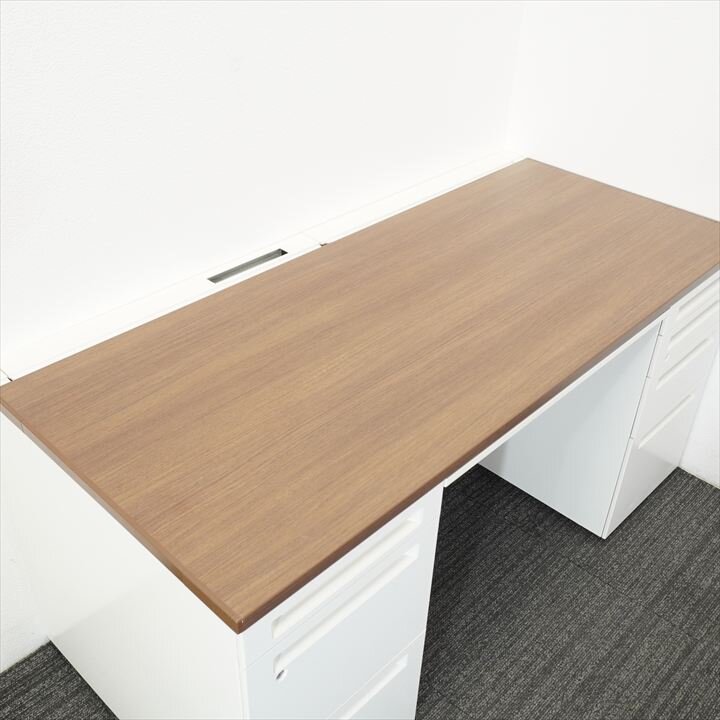 オカムラ アドバンス 両袖机 157 3×4段 H720 木目