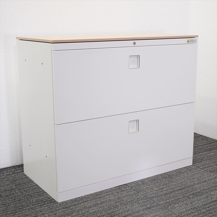 オカムラ レクトライン 2段ラテラル書庫 天板付 H775 ZA75色 特価品