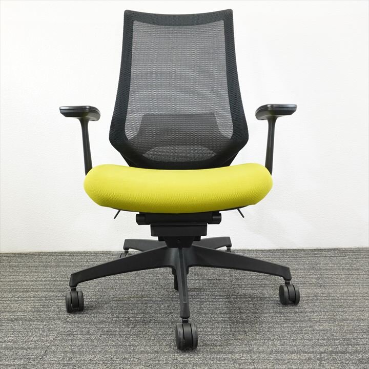 コクヨ デュオラ 固定肘 ハイバック グリーン ランバー付