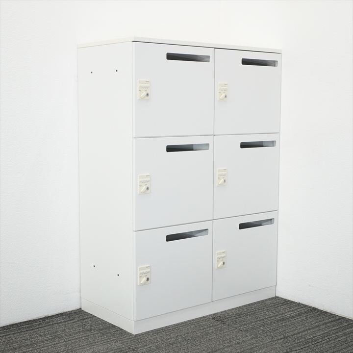 コクヨ エディア ダイヤル式6人用モバイルロッカー 天板付 H1265 ホワイト